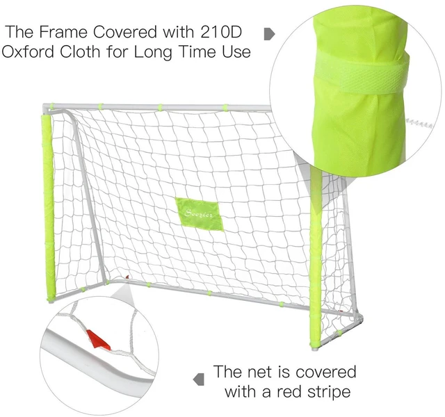 Alt view image 2 of 7 - 6ft x 4ft Soccer Goal Net for Youth, Easy Assembly, Yellow