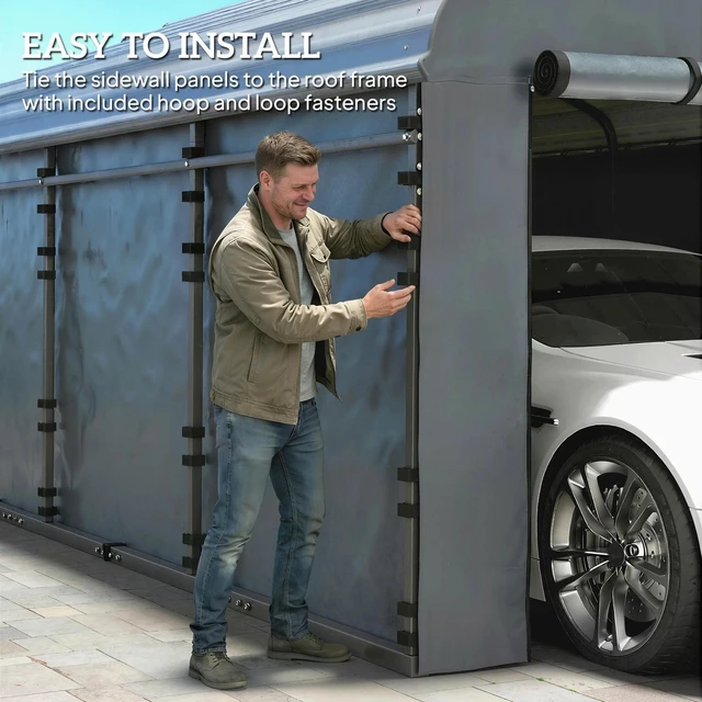 Alt view image 3 of 7 - Replacement Canopy Cover Sidewalls for 10' x 15' Carport