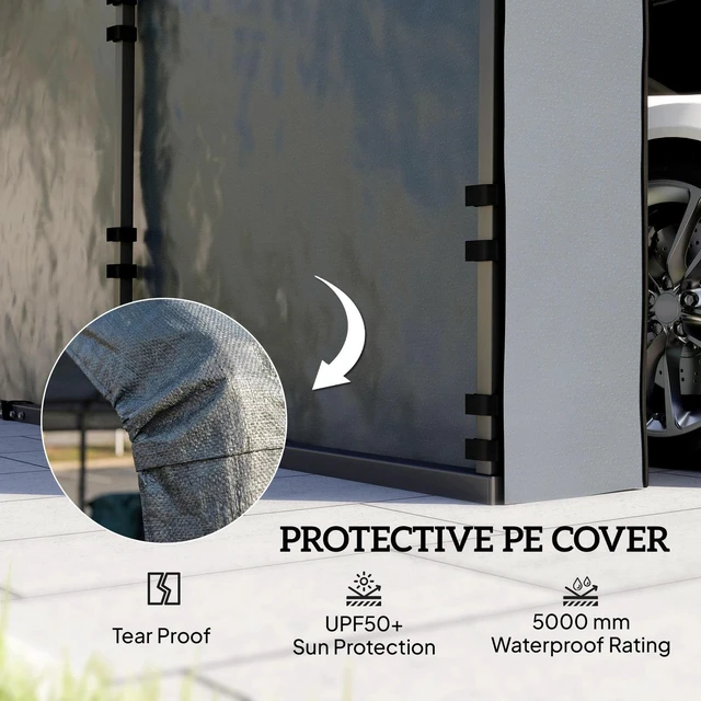 Alt view image 7 of 7 - Replacement Canopy Cover Sidewalls for 10' x 15' Carport