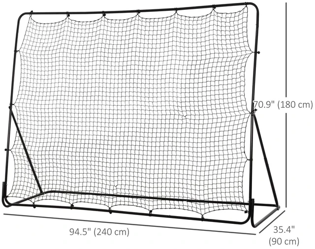 Alt view image 2 of 7 - 8' x 6' Soccer Rebounder Net with 5 Adjustable Angles