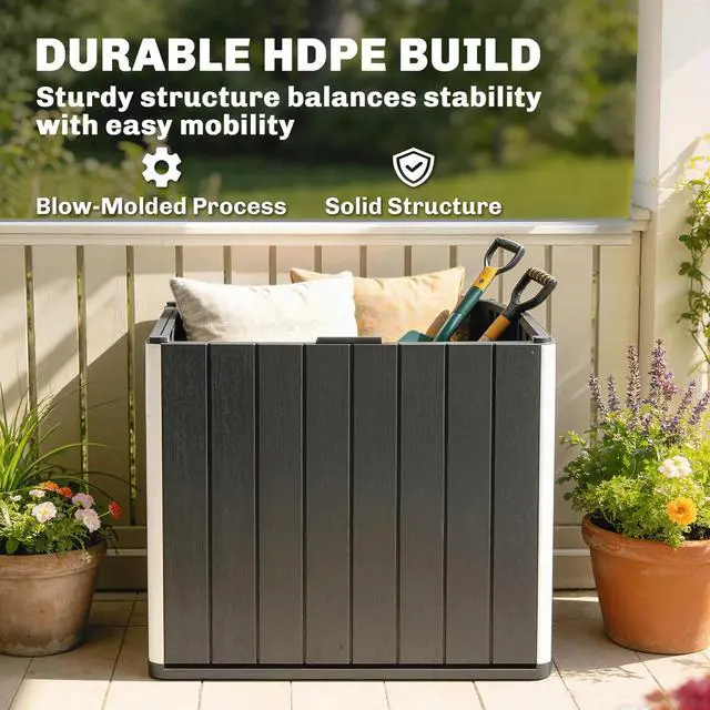 Alt view image 3 of 7 - Outdoor Storage Box 30 Gallon, Black