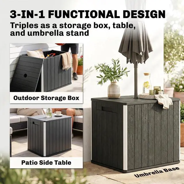 Alt view image 7 of 7 - Outdoor Storage Box 30 Gallon, Black