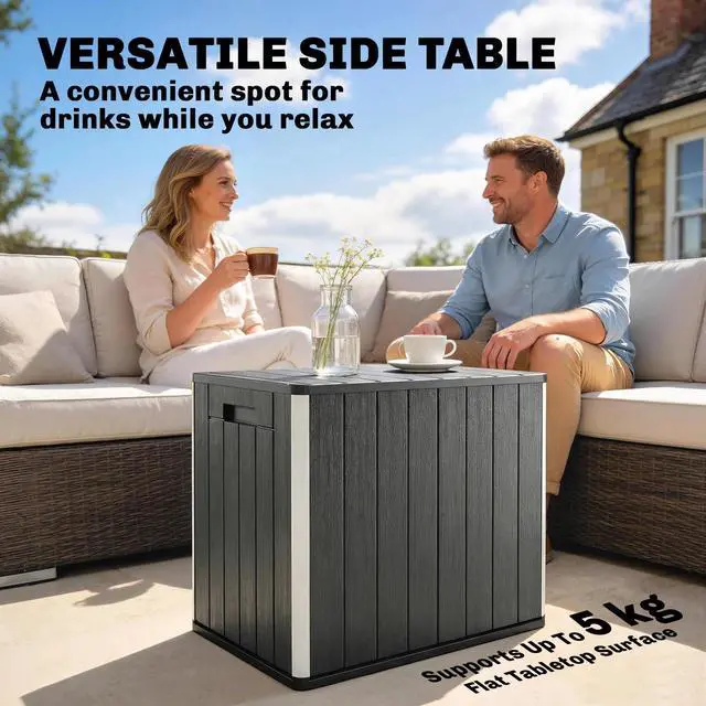 Alt view image 2 of 7 - Outdoor Storage Box 30 Gallon, Black