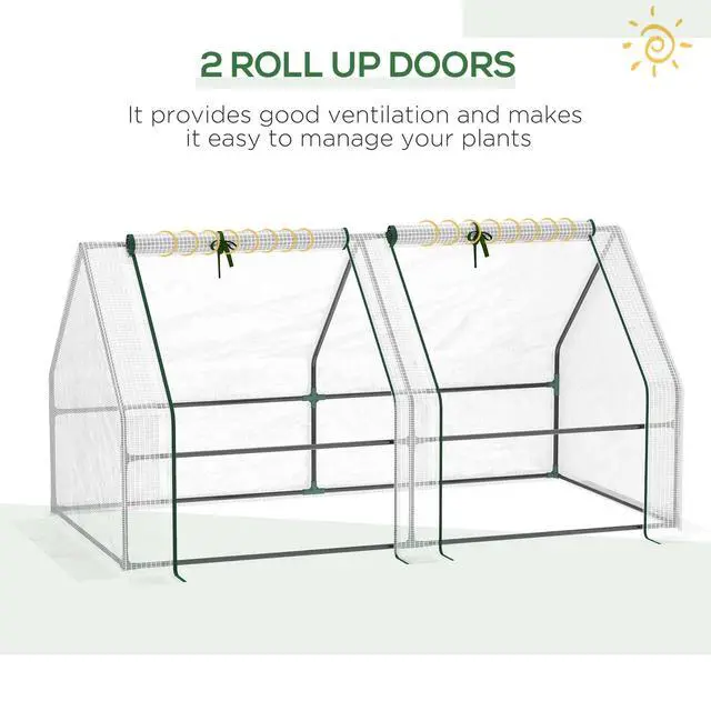 Alt view image 3 of 7 - 6'x3'x3' Greenhouse Gardening Flower Plants Yard Mini Hot Green House Tunnel