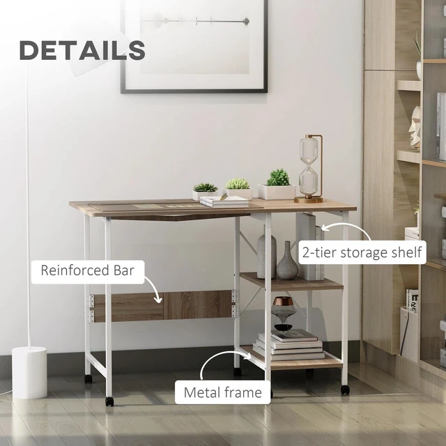 Alt view image 3 of 7 - Foldable Computer Desk Writing Table Compact Desk Folding Storage Table