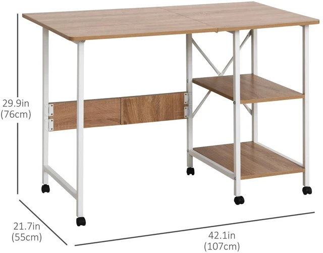 Alt view image 7 of 7 - Foldable Computer Desk Writing Table Compact Desk Folding Storage Table