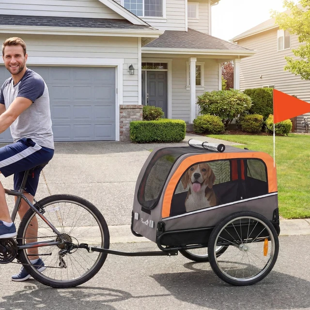 Main image of PawHut Dog Bike Trailer, Pet Cart Wagon Cart Carrier Attachment