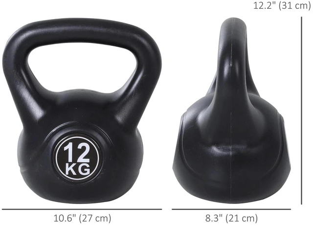 Alt view image 7 of 7 - 26lb Fitness Kettlebell, Plastic Exercise Weight with Sand and Handle