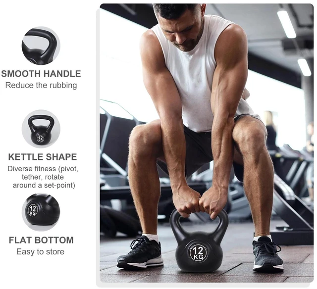 Alt view image 5 of 7 - 26lb Fitness Kettlebell, Plastic Exercise Weight with Sand and Handle