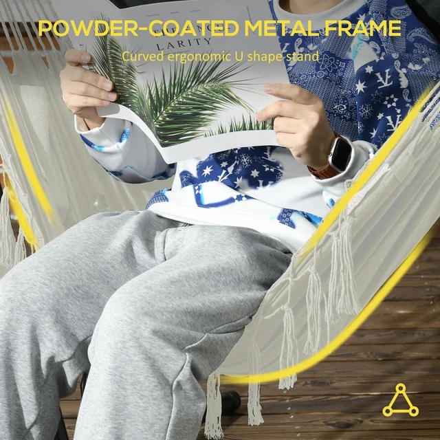 Alt view image 2 of 7 - Hammock Chair w/ Stand, Hammock Swing w/ Side Pocket, Headrest