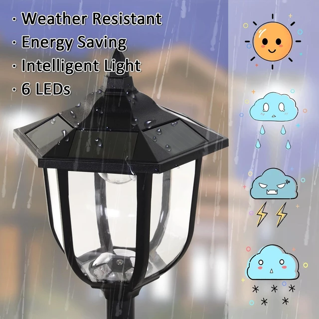 Alt view image 2 of 7 - Solar Torch Lights Outdoor Garden 6 LED Water-Resist Auto On/Off