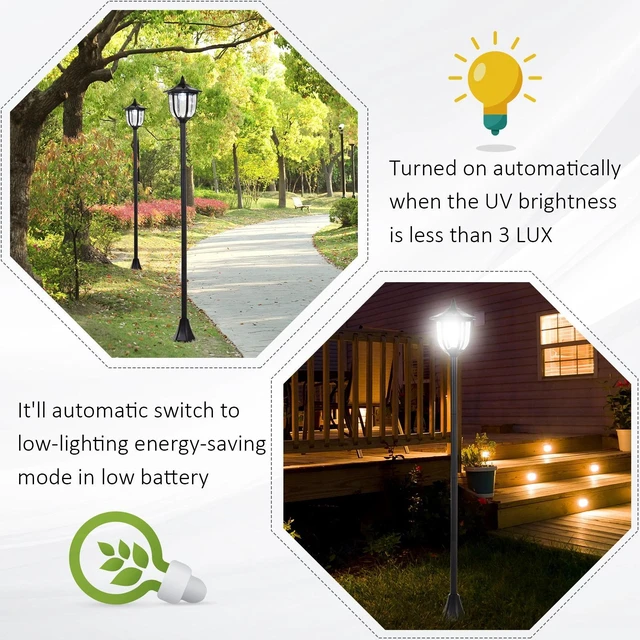 Alt view image 3 of 7 - Solar Torch Lights Outdoor Garden 6 LED Water-Resist Auto On/Off