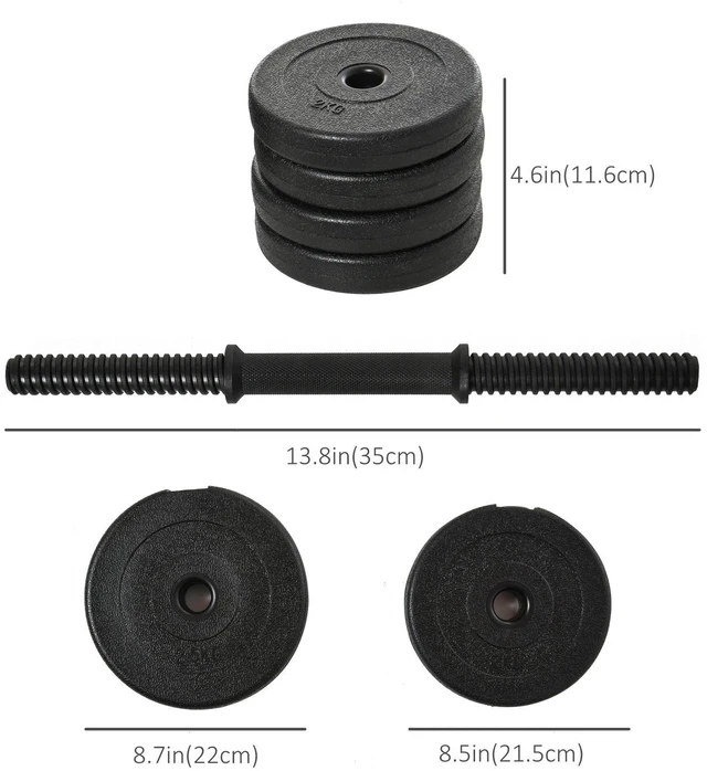 Alt view image 4 of 7 - Soozier 2 x 22lbs Adjustable Dumbbell Set Pair Dumb Bell Weight Fitness