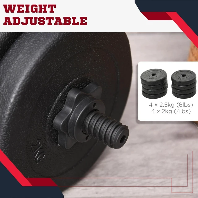 Alt view image 5 of 7 - Soozier 2 x 22lbs Adjustable Dumbbell Set Pair Dumb Bell Weight Fitness