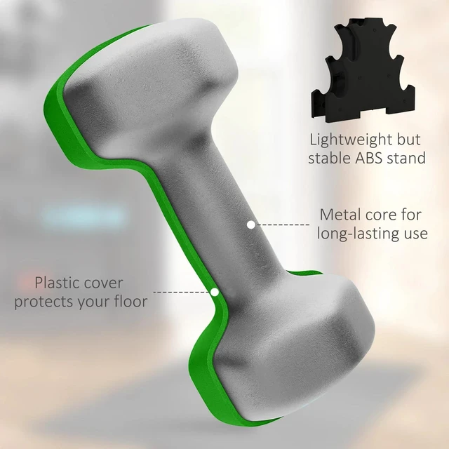 Alt view image 4 of 7 - Hex Dumbbells Set with Stand, 2 x 2lbs, 2 x 3lbs, 2 x 5lbs