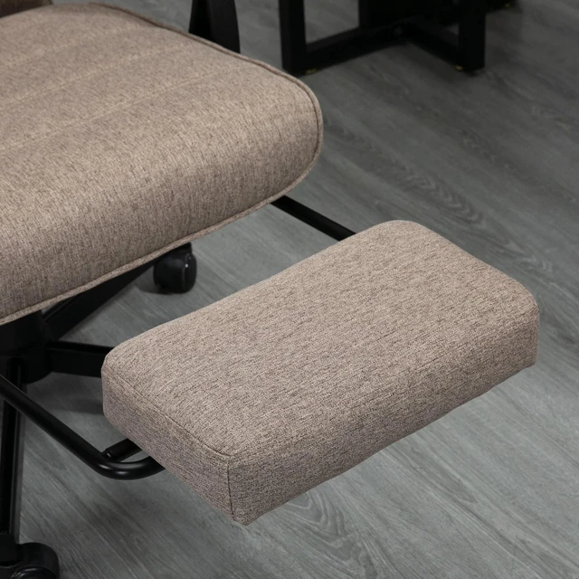Alt view image 7 of 7 - Home Office Chair High-Back Reclining Chair for Bedroom Study Living Room Brown