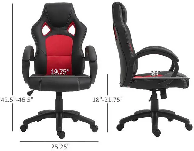 Alt view image 4 of 7 - Office Chair Racecar Style Gaming High Back Executive Adjustable Swivel Seat