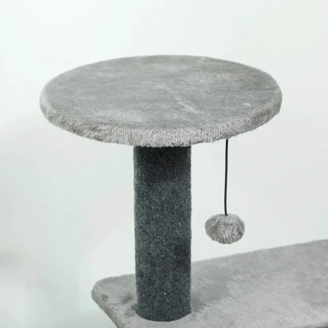 Alt view image 7 of 7 - PawHut Cat Tree for Adults Multi-Level Cat Tower Grey Large 41"H