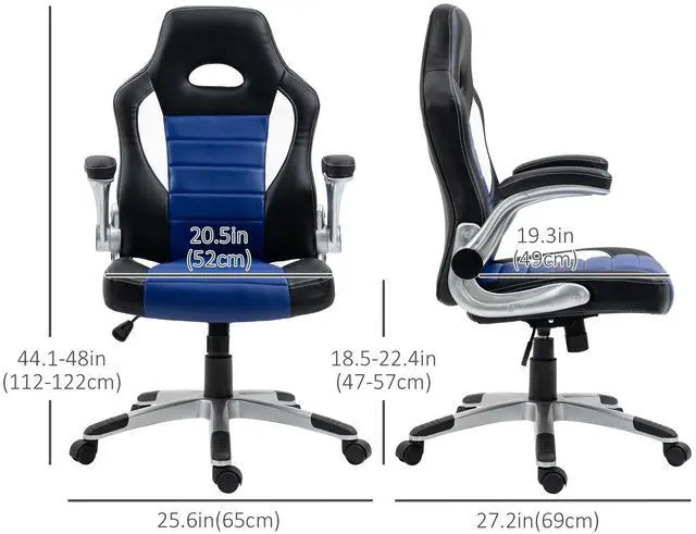 Alt view image 3 of 7 - Office Chair Racecar Style Gaming High Back Executive Adjustable Swivel Seat
