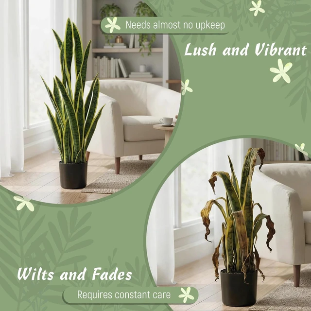 Alt view image 2 of 7 - Artificial Snake Plant with 21 Leaves, Artificial Tree, Green