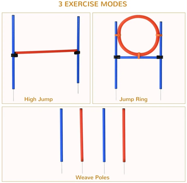 Alt view image 3 of 7 - Pet Agility Training Equipment Dog Play Run Jump Obedience Training Set