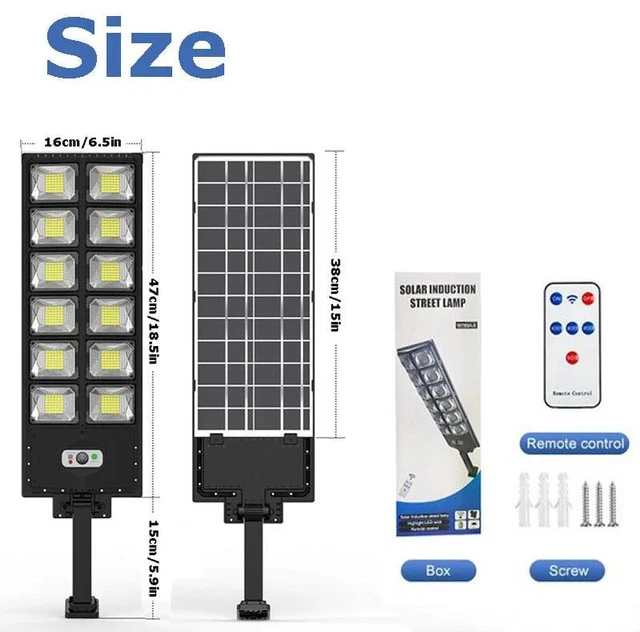 Alt view image 7 of 7 - 1000000LM Commercial LED Outdoor Dusk to Dawn Solar Street Light Road Area Lamp