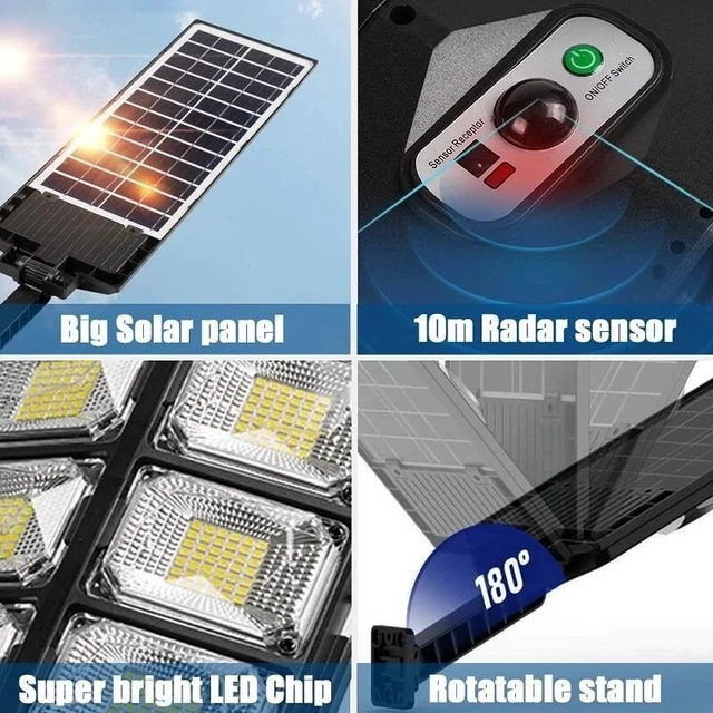 Alt view image 6 of 7 - 1000000LM Commercial LED Outdoor Dusk to Dawn Solar Street Light Road Area Lamp