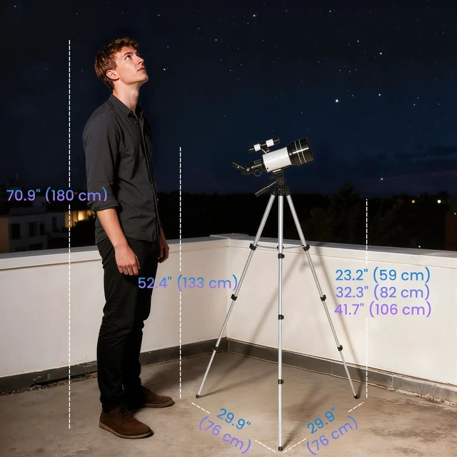 Alt view image 6 of 7 - Telescope for Adults, 70 mm Aperture 300 mm Refractor Telescope