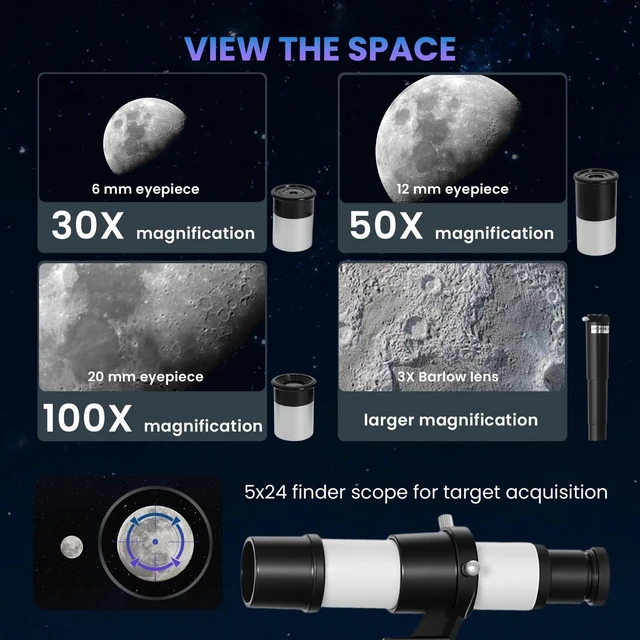 Alt view image 7 of 7 - Telescope for Adults, 70 mm Aperture 300 mm Refractor Telescope