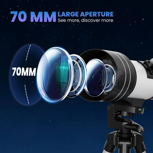 Alt view image 3 of 7 - Telescope for Adults, 70 mm Aperture 300 mm Refractor Telescope