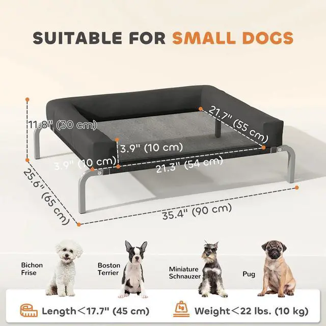 Alt view image 2 of 7 - PawHut Elevated Dog Bed, Portable Raised Dog Cot with Breathable Mesh