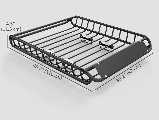 Alt view image 6 of 7 - Soozier Roof Rack Cargo Carrier Basket, 150LBS Heavy Duty Roof Basket