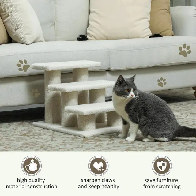 Alt view image 3 of 7 - Multi-Level 4 Tier Pet Stairs Dog Cat Climber Sleeper Cat Scratch Post