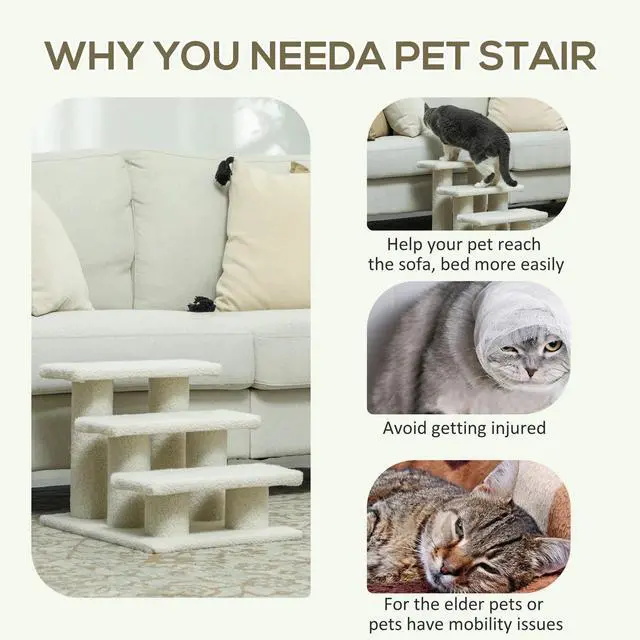 Alt view image 4 of 7 - Multi-Level 4 Tier Pet Stairs Dog Cat Climber Sleeper Cat Scratch Post
