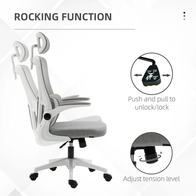 Alt view image 6 of 7 - Mesh Office Chair with Adjustable Headrest, Lumbar Support