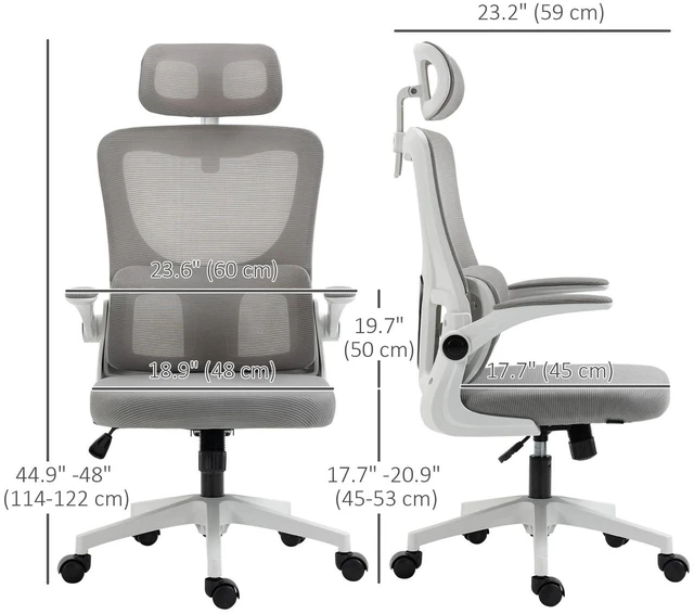Alt view image 3 of 7 - Mesh Office Chair with Adjustable Headrest, Lumbar Support