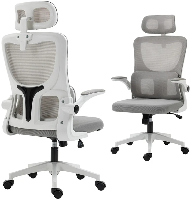 Main image of Mesh Office Chair with Adjustable Headrest, Lumbar Support