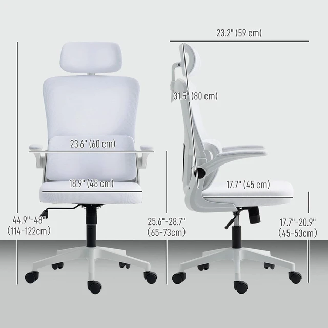 Alt view image 5 of 7 - Mesh Office Chair with Adjustable Headrest, Lumbar Support
