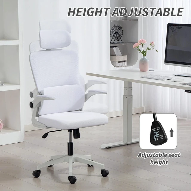 Alt view image 6 of 7 - Mesh Office Chair with Adjustable Headrest, Lumbar Support