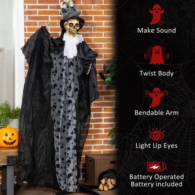 Alt view image 4 of 7 - 6FT Halloween Decorations Grim Reaper Groom, Life Size Animated Prop