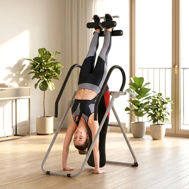 Alt view image 2 of 7 - Soozier Inversion Table, Folding Inversion Table w/Adjustable Ankle Lock