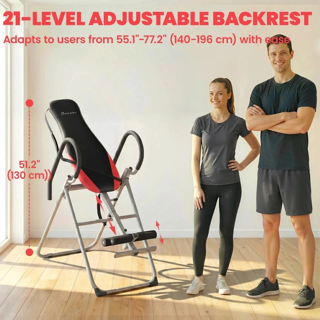 Alt view image 4 of 7 - Soozier Inversion Table, Folding Inversion Table w/Adjustable Ankle Lock