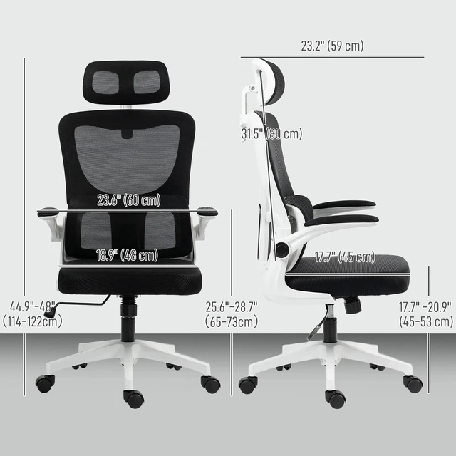 Alt view image 2 of 7 - Mesh Office Chair with Adjustable Headrest, Lumbar Support