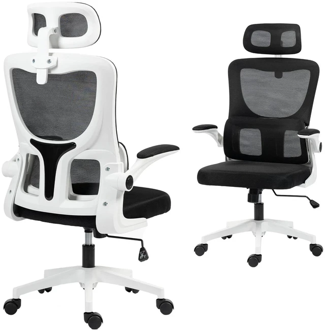 Main image of Mesh Office Chair with Adjustable Headrest, Lumbar Support
