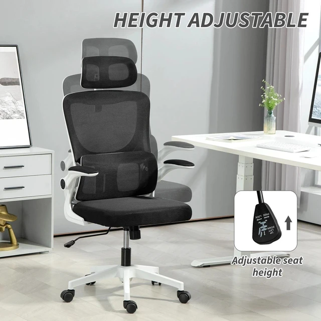 Alt view image 3 of 7 - Mesh Office Chair with Adjustable Headrest, Lumbar Support