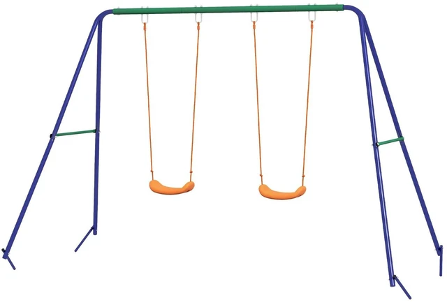 Main image of Kids Swing Set for Backyard Outdoor w/ Double Swing Seat
