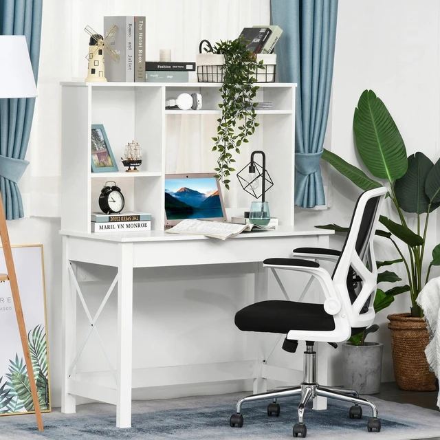 Alt view image 5 of 7 - Rectangle Computer Desk w/ Hutch Writing Table Workstation for Home Office