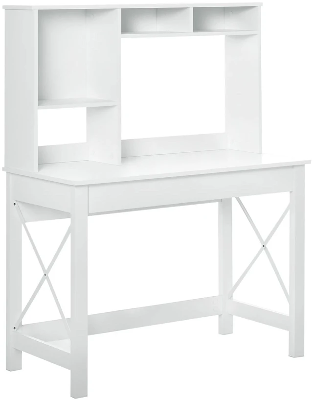 Main image of Rectangle Computer Desk w/ Hutch Writing Table Workstation for Home Office
