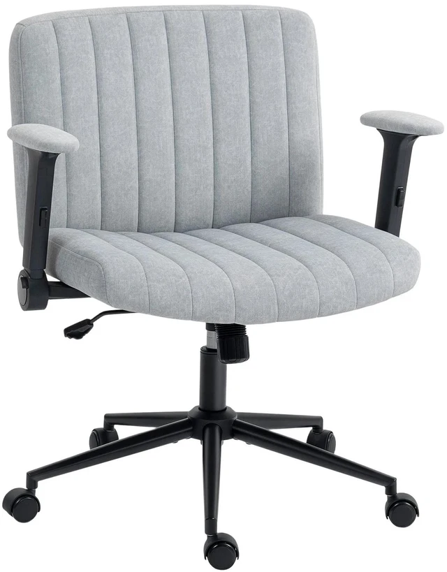 Main image of Criss Cross Chair with Arms, Wheels, Wide Office Chair, Grey