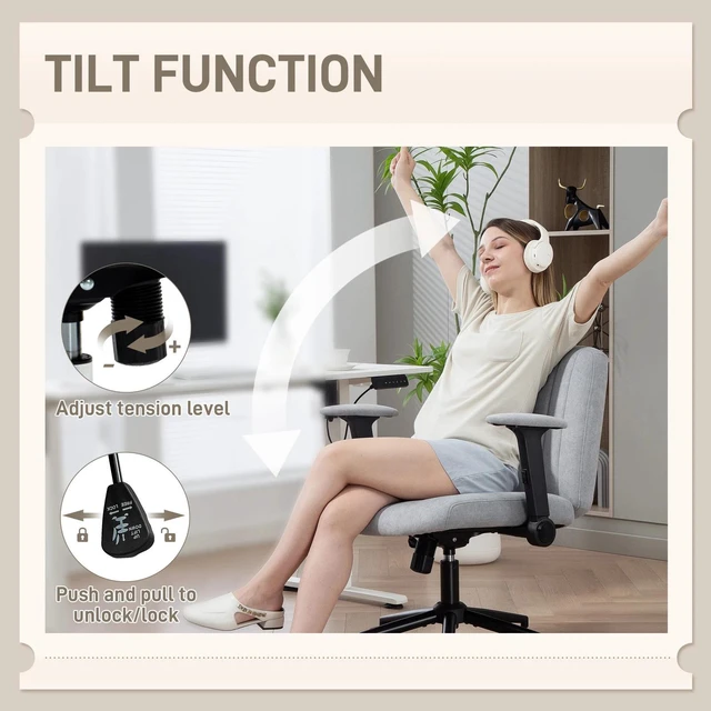Alt view image 4 of 7 - Criss Cross Chair with Arms, Wheels, Wide Office Chair, Grey